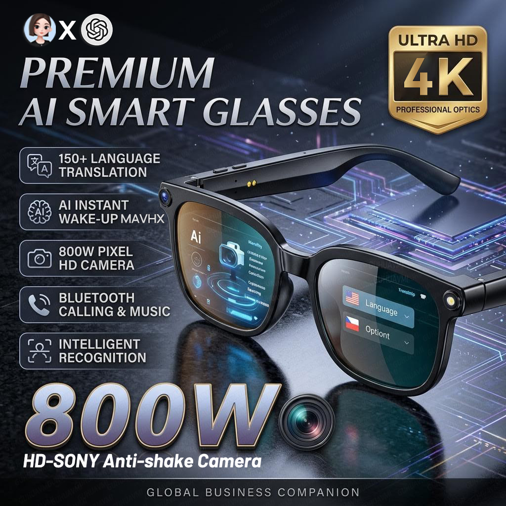 Smart Glasses Ar - 2026 4K 8MP 스마트 안경 남성용