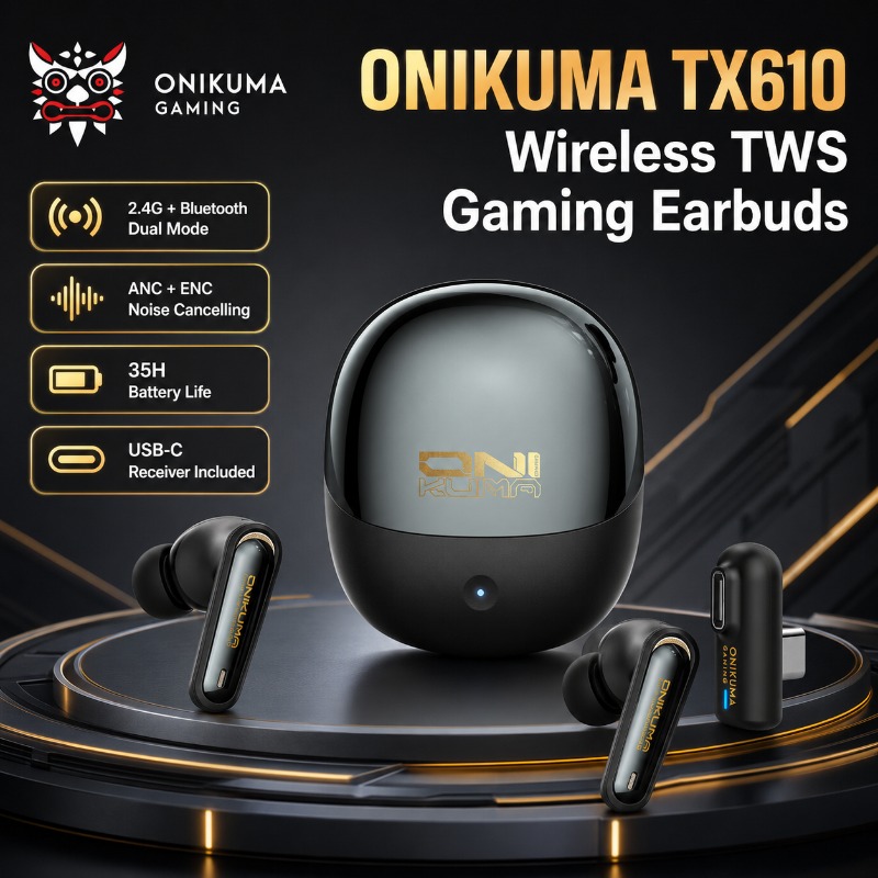 Earbuds Anc Wireless - ONIKUMA TX610 무선 게이밍 이어버드 듀얼